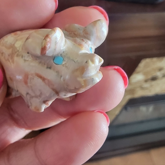 Carved Pig by Zuni Artist Stanton Hannaweeke - Picture 2 of 2